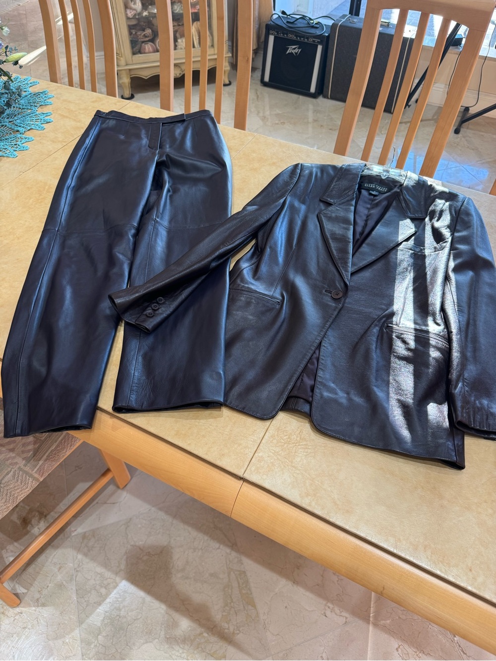 PRICE DROP: SIENA STUDIO, 6, PANTS ONLY, lined BURGUNDY LAMBSKIN LEATHER pants